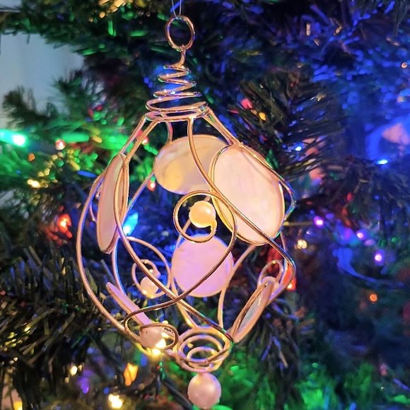 Vintage Capiz Shell Ornament Set of Two - Picture 1 of 7